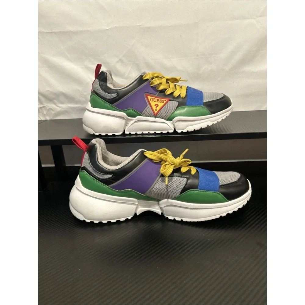 Men's GUESS Skillz Lace Up Fashion High Top Colorful Sneakers size 9 - Picture 2 of 8